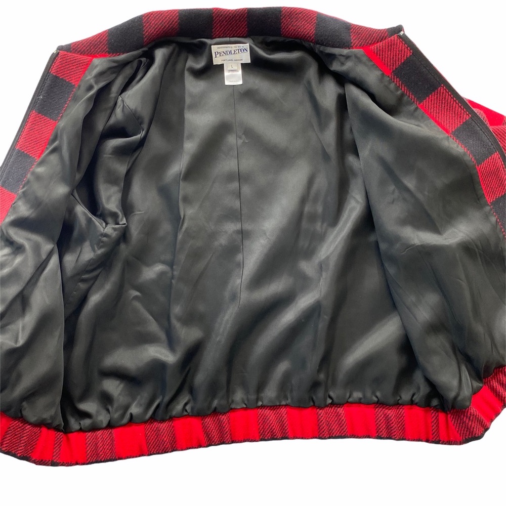 Pendleton Red Buffalo Check Wool Jacket | Large - image 8